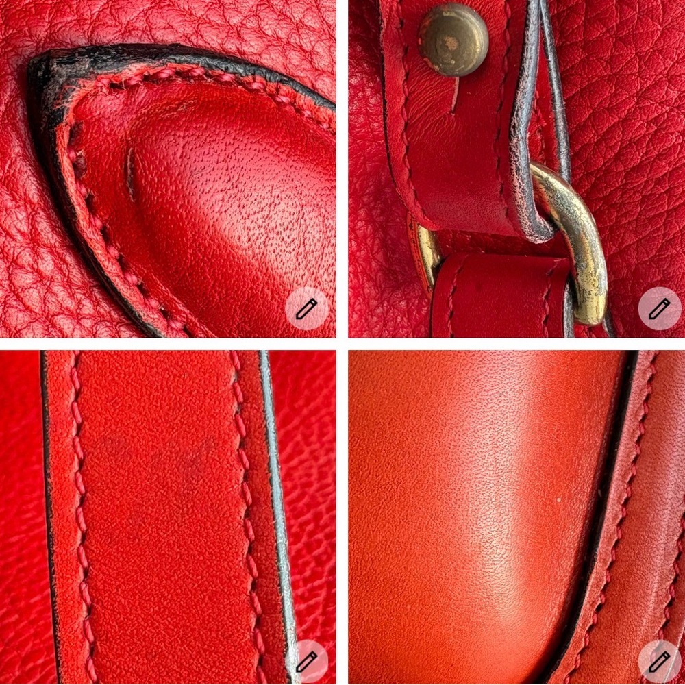 Dooney & Bourke awl Red Leather Outback Double Pocket Messenger Bag Large P36 - Picture 13 of 16